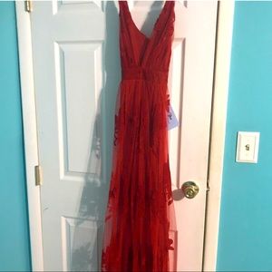 Deep V Double side slit dress, worn for few hours